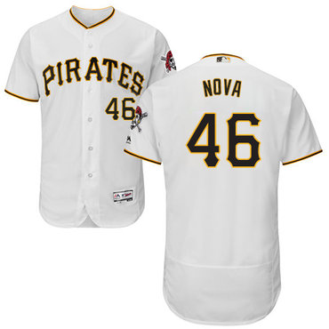 Personalized Pirates #46 Ivan Nova White Flexbase Authentic Collection Stitched Baseball Jersey