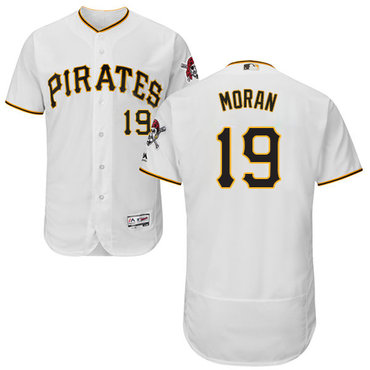 Personalized Pirates #19 Colin Moran White Flexbase Authentic Collection Stitched Baseball Jersey