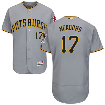 Personalized Pirates #17 Austin Meadows Grey Flexbase Authentic Collection Stitched Baseball Jersey
