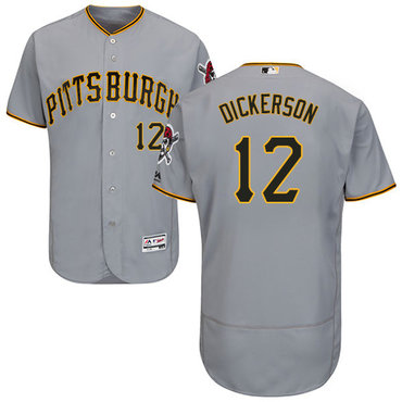 Personalized Pirates #12 Corey Dickerson Grey Flexbase Authentic Collection Stitched Baseball Jersey