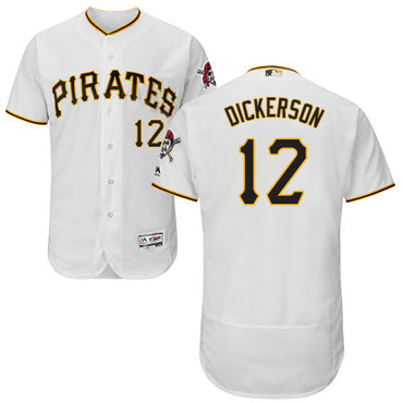 Personalized Pirates #12 Corey Dickerson White Flexbase Authentic Collection Stitched Baseball Jersey