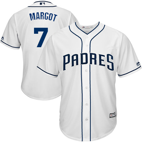 Personalized Padres #7 Manuel Margot White New Cool Base Stitched Baseball Jersey