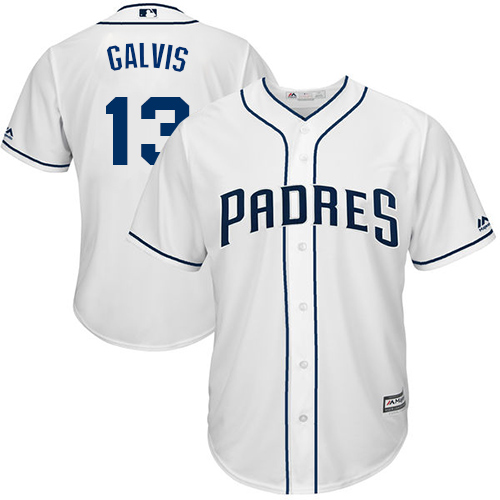 Personalized Padres #13 Freddy Galvis White New Cool Base Stitched Baseball Jersey