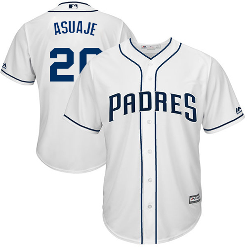 Personalized Padres #20 Carlos Asuaje White New Cool Base Stitched Baseball Jersey