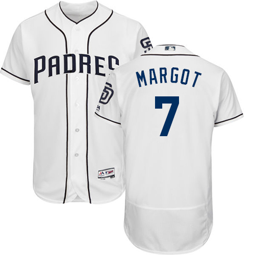 Personalized Padres #7 Manuel Margot White Flexbase Authentic Collection Stitched Baseball Jersey