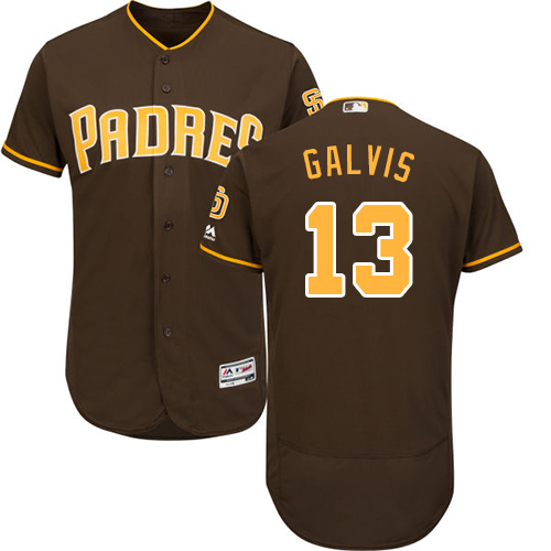 Personalized Padres #13 Freddy Galvis Brown Flexbase Authentic Collection Stitched Baseball Jersey