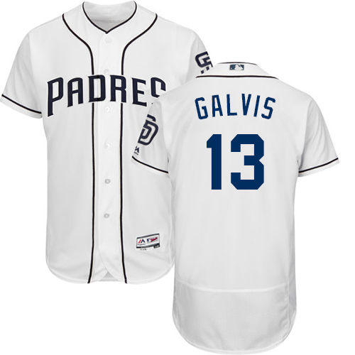 Personalized Padres #13 Freddy Galvis White Flexbase Authentic Collection Stitched Baseball Jersey