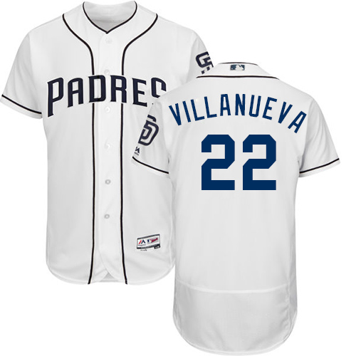 Personalized Padres #22 Christian Villanueva White Flexbase Authentic Collection Stitched Baseball Jersey