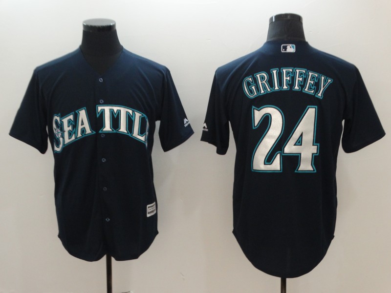 Personalized Mariners 24 Ken Griffey Jr. Navy Cool Base Jersey