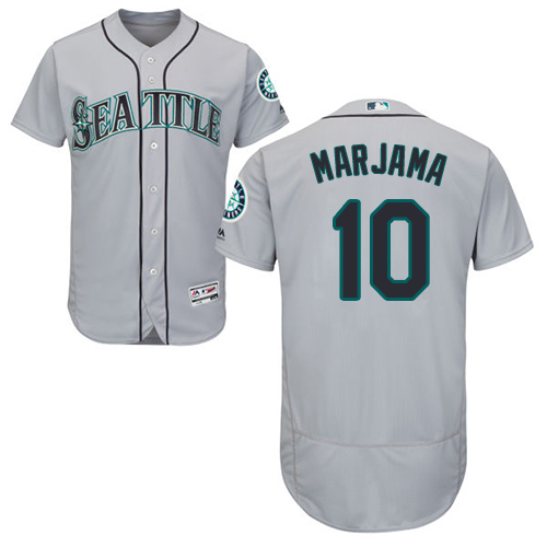 Personalized Mariners #10 Mike Marjama Grey Flexbase Authentic Collection Stitched Baseball Jersey