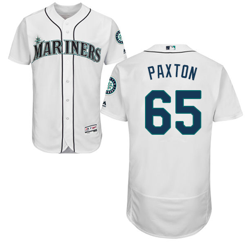 Personalized Mariners #65 James Paxton White Flexbase Authentic Collection Stitched Baseball Jersey