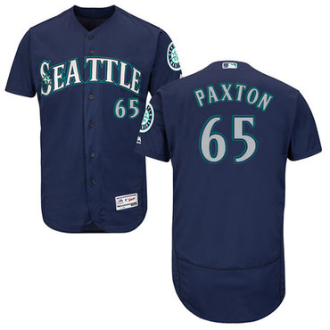 Personalized Mariners #65 James Paxton Navy Blue Flexbase Authentic Collection Stitched Baseball Jersey