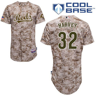 Personalized Reds #32 Matt Harvey Camo Cool Base Stitched Youth Baseball Jersey
