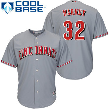 Personalized Reds #32 Matt Harvey Grey Cool Base Stitched Youth Baseball Jersey