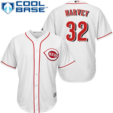 Personalized Reds #32 Matt Harvey White Cool Base Stitched Youth Baseball Jersey