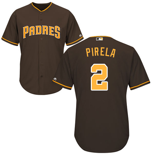Personalized Padres #2 Jose Pirela Brown Cool Base Stitched Youth Baseball Jersey