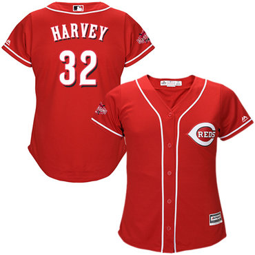 Personalized Reds #32 Matt Harvey Red Alternate Women’s Stitched Baseball Jersey