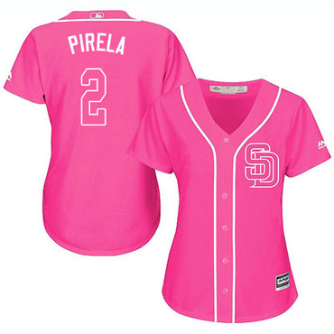 Personalized Padres #2 Jose Pirela Pink Fashion Women’s Stitched Baseball Jersey