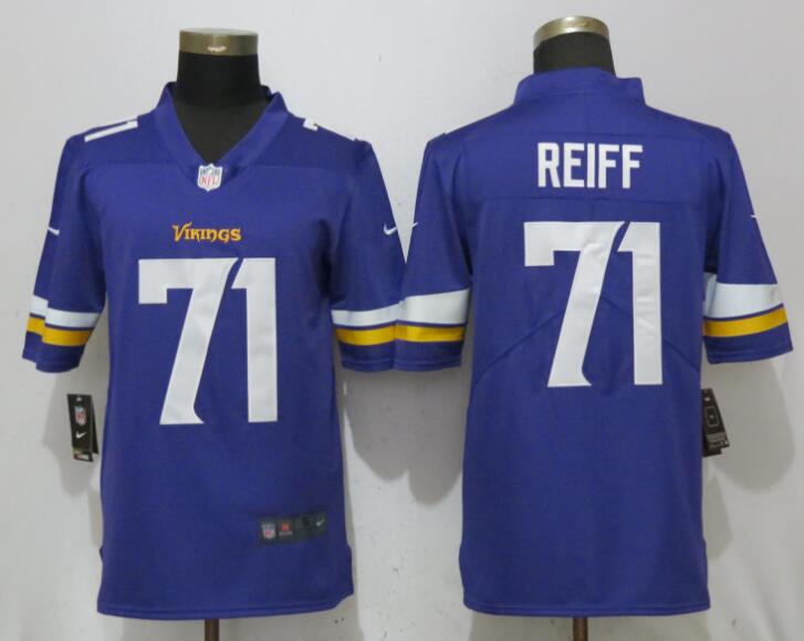 Personalized Vikings 71 Riley Reiff Purple Untouchable Limited Jersey