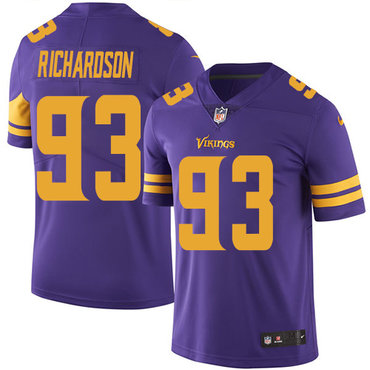 Personalized Vikings #93 Sheldon Richardson Purple Men’s Stitched NFL Limited Rush Jersey