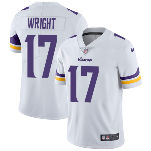 Personalized Vikings #17 Kendall Wright White Men’s Stitched NFL Untouchable Limited Jersey