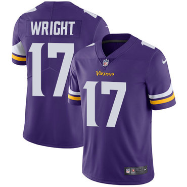 Personalized Vikings #17 Kendall Wright Purple Team Color Men’s Stitched NFL Untouchable Limited Jersey