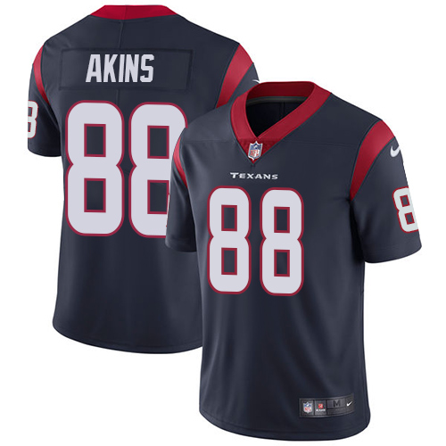 Personalized Texans #88 Jordan Akins Navy Blue Team Color Men’s Stitched NFL Untouchable Limited Jersey