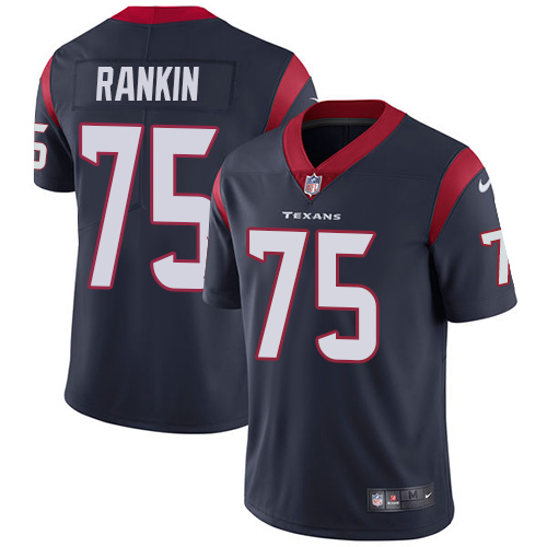 Personalized Texans #75 Martinas Rankin Navy Blue Team Color Men’s Stitched NFL Untouchable Limited Jersey