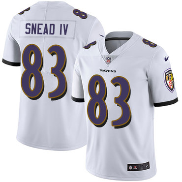 Personalized Ravens #83 Willie Snead IV White Men’s Stitched NFL Untouchable Limited Jersey