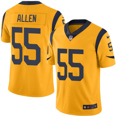 Personalized Rams #55 Brian Allen Gold Men’s Stitched NFL Limited Rush Jersey