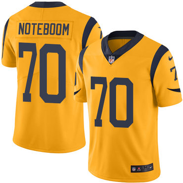 Personalized Rams #70 Joseph Noteboom Gold Men’s Stitched NFL Limited Rush Jersey