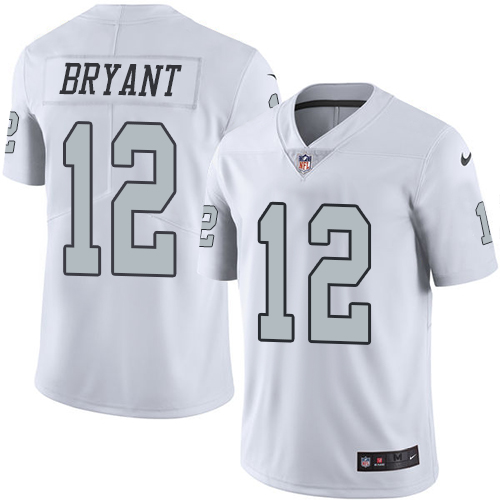 Personalized Raiders #12 Martavis Bryant White Men’s Stitched NFL Limited Rush Jersey