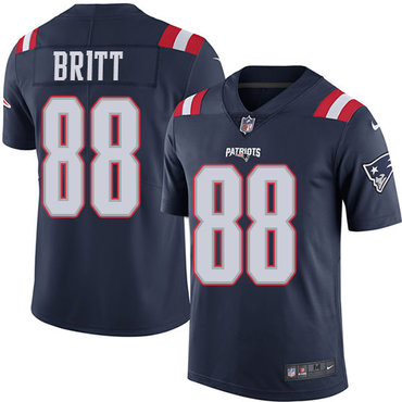 Personalized Patriots #88 Kenny Britt Navy Blue Men’s Stitched NFL Limited Rush Jersey