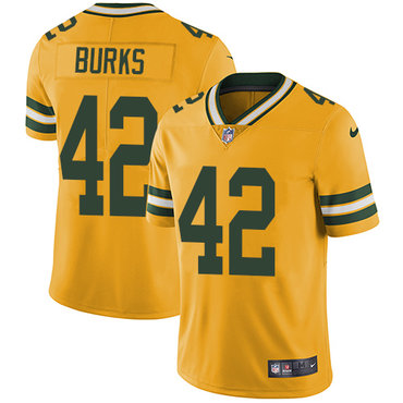 Personalized Packers #42 Oren Burks Yellow Men’s Stitched NFL Limited Rush Jersey