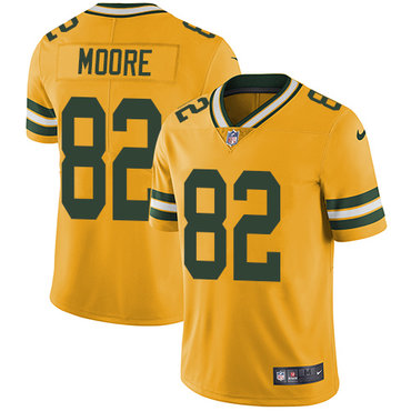 Personalized Packers #82 J’Mon Moore Yellow Men’s Stitched NFL Limited Rush Jersey