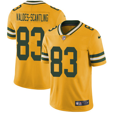 Personalized Packers #83 Marquez Valdes-Scantling Yellow Men’s Stitched NFL Limited Rush Jersey