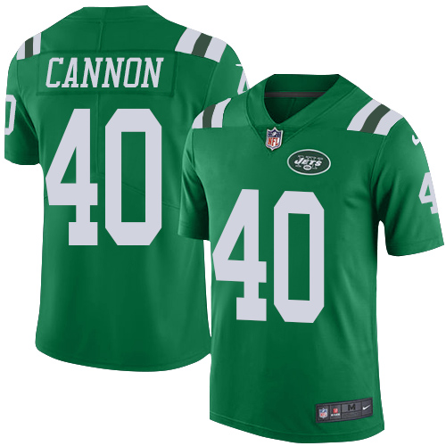 Personalized Jets #40 Trenton Cannon Green Men’s Stitched NFL Limited Rush Jersey