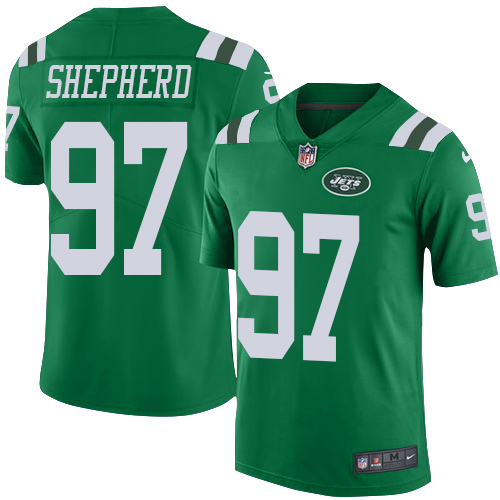Personalized Jets #97 Nathan Shepherd Green Men’s Stitched NFL Limited Rush Jersey