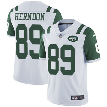 Personalized Jets #89 Chris Herndon White Men’s Stitched NFL Untouchable Limited Jersey