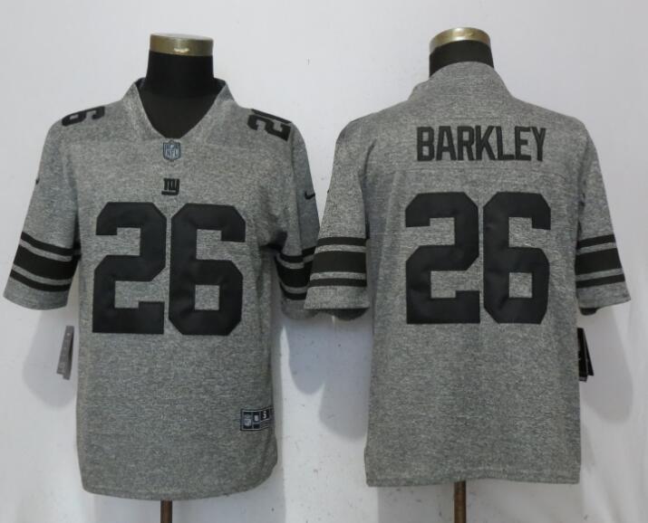 Personalized Giants 26 Saquon Barkley Gray Untouchable Limited Jersey