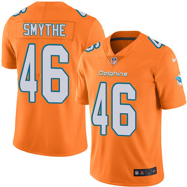 Personalized Dolphins #46 Durham Smythe Orange Men’s Stitched NFL Limited Rush Jersey