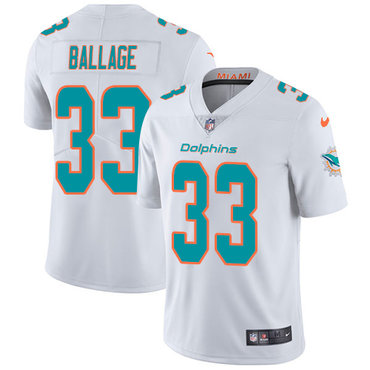 Personalized Dolphins #33 Kalen Ballage White Men’s Stitched NFL Untouchable Limited Jersey