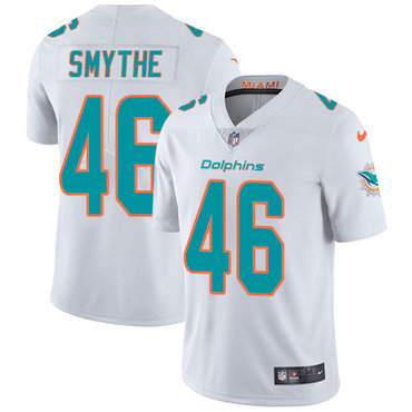 Personalized Dolphins #46 Durham Smythe White Men’s Stitched NFL Untouchable Limited Jersey