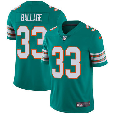 Personalized Dolphins #33 Kalen Ballage Aqua Green Alternate Men’s Stitched NFL Untouchable Limited Jersey