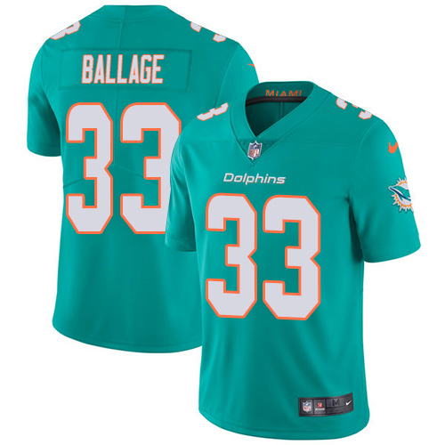 Personalized Dolphins #33 Kalen Ballage Aqua Green Team Color Men’s Stitched NFL Untouchable Limited Jersey