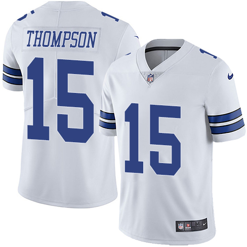 Personalized Cowboys #15 Deonte Thompson White Men’s Stitched NFL Untouchable Limited Jersey