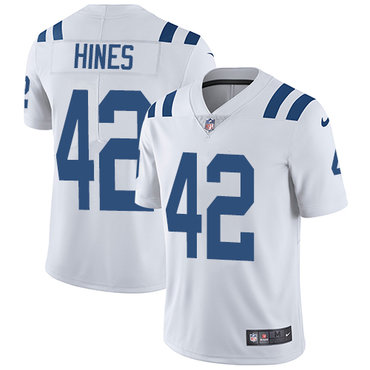 Personalized Colts #42 Nyheim Hines White Men’s Stitched NFL Untouchable Limited Jersey