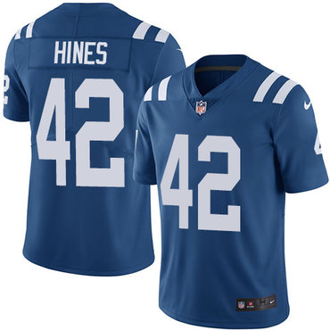Personalized Colts #42 Nyheim Hines Royal Blue Team Color Men’s Stitched NFL Untouchable Limited Jersey