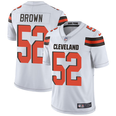 Personalized Browns #52 Preston Brown White Men’s Stitched NFL Untouchable Limited Jersey