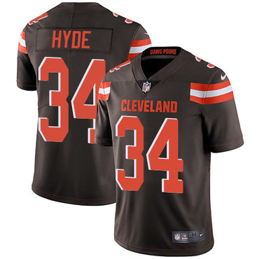 Personalized Browns #34 Carlos Hyde Brown Team Color Men’s Stitched NFL Untouchable Limited Jersey